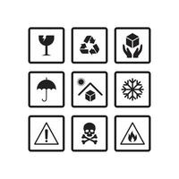 a set of package icon , a set of fragile icon vector