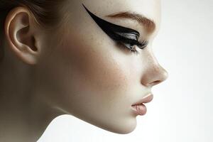 Elegant Winged Liner Masterpiece Clean Beauty Look with Defined Brows and Subtle Rose Lips photo