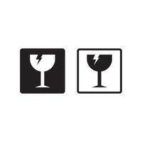 breakable icon , fragile icon vector