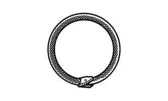 Background banner concept with Ouroboros symbol which represents the harmony of contrary forces vector