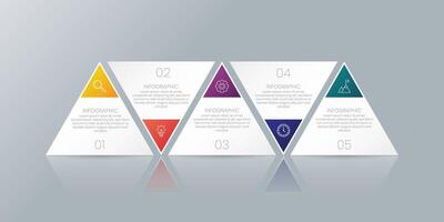 modern infographic template triangle shape vector