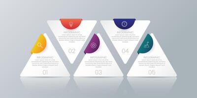 triangle shape infographic 5 step vector