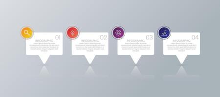 Modern business infographic template with 4 options or steps icons. vector
