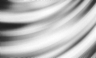 Halftone dotted curve pattern . Retro inspired fade effect with sense of movement and depth. vector