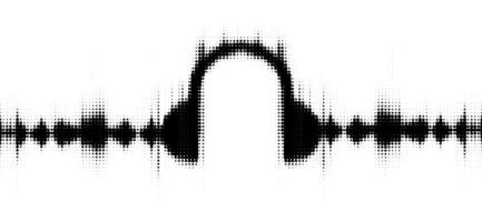 Abstract audio background with dotted halftone pattern. Retro dj music wave equalizer design vector