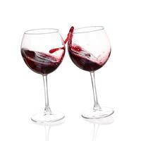 Set of glasses with red wine photo