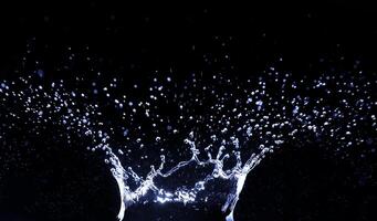 brilliant drops transparent water on black background photo