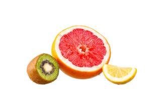 Grapefruit with segments on a white background photo