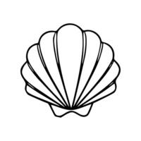 cartoon of shell uncolored vector