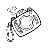 uncolored cartoon camera vector