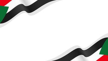 waving sudan flag frame background with copy space for text. sudan national day vector