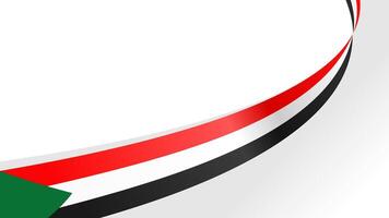 wavy sudan flag ribbon background with copy space for text. sudan national day vector