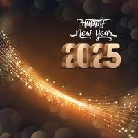 abstract new year background design with 3d number of 2025 vector