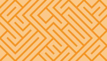 Orange and Peach Geometric Maze Pattern with Symmetrical Design vector