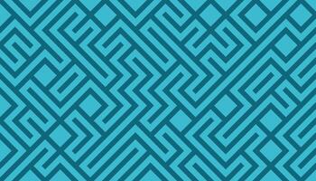 Teal and Dark Teal Geometric Maze Pattern with Angular Symmetry vector