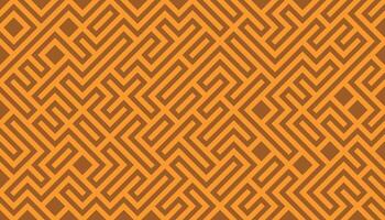 Bold orange and brown geometric maze pattern with a retro-inspired style vector