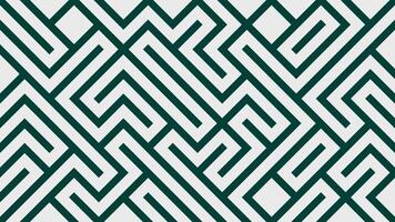 Minimalist geometric pattern with interlocking dark green lines on a white background. vector