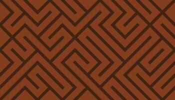 Geometric maze-like pattern in rich brown tones vector