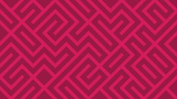 Geometric pattern with interlocking magenta lines on a vibrant pink background. vector