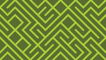 Green and Olive Geometric Line Pattern with Maze-Like Design vector