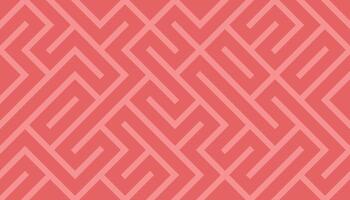Geometric pattern of interlocking lines in pink and beige vector