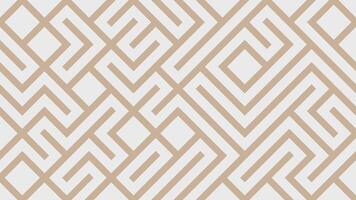 Geometric pattern of interlocking lines in beige and white vector