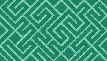 Green and Mint Geometric Maze Pattern with Abstract Symmetry vector