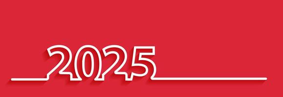 lines design 2025 Happy New Year background. Seasonal greeting card, calendar, brochure template. vector