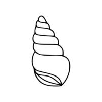 uncolored cartoon of shell vector