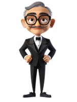 An animated character in a tuxedo png
