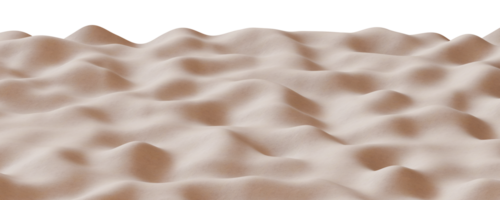 realista areia rodapé dentro suave bege tons com sutil ondulado padrões, em transparente fundo. arenoso primeiro plano, inferior do a página. panorâmico, Largo Projeto elemento, cortar fora. 3d renderizar. png