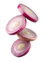 Onion slices Floating in mid-air isolated on transparent background png