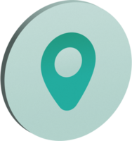 3D Green Maps Circle Icon Set with Gradient Color png