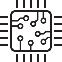 Processor chip icon for graphic design, logo, web site, social media, mobile app, ui illustration png