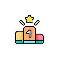 A colorful icon of a number one and a star vector