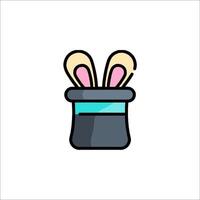 A cartoon rabbit in a hat icon vector