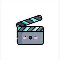 A movie clapper icon with a face vector