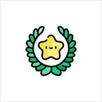 A star with a laurel wreath on it vector