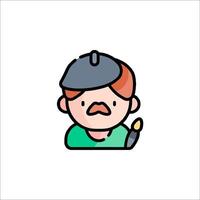 A man with a mustache and a hat is holding a paintbrush vector