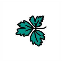 A green leaf icon on a white background vector