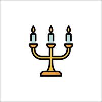 candle icon with three candles on a white background vector