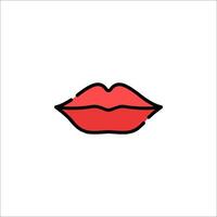 a red lipstick icon on a white background vector