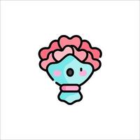 A cute little flower with a heart on it vector