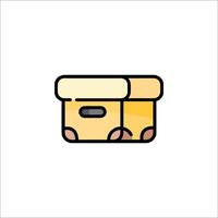 a yellow box with a lid on it vector