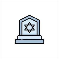 A star of david on a tombstone vector