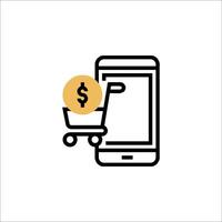Mobile shopping icon illustration vector