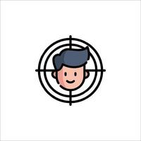 A man in a target with a gun in his hand vector