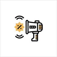 A megaphone icon with a star on it vector