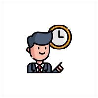 Businessman with clock icon vector