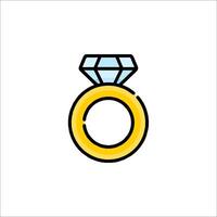 A diamond ring icon on a white background vector